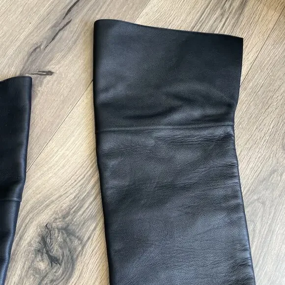 Michael Kors Collection Italy Chesley Over The Knee Boots Leather Black Size 38 - Picture 9 of 16